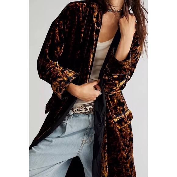 Free People Jackets & Blazers - Free People Velvet Wild Nights Duster Size Large